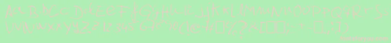 Jcgr61-Schriftart – Rosa Schriften auf grünem Hintergrund