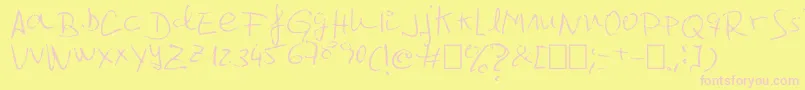 Jcgr61-Schriftart – Rosa Schriften auf gelbem Hintergrund