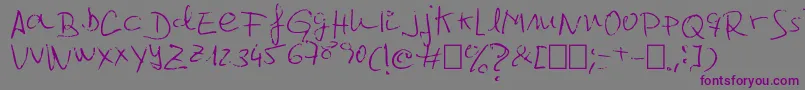 Jcgr61-Schriftart – Violette Schriften auf grauem Hintergrund
