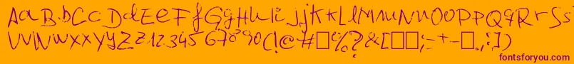 Jcgr61-Schriftart – Violette Schriften auf orangefarbenem Hintergrund