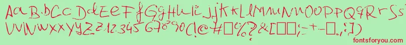 Jcgr61 Font – Red Fonts on Green Background