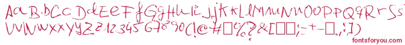 Jcgr61-fontti – punaiset fontit valkoisella taustalla