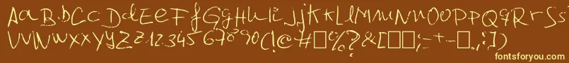 Jcgr61-fontti – keltaiset fontit ruskealla taustalla