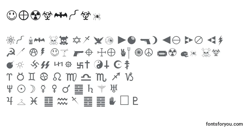 A fonte Mortbats – alfabeto, números, caracteres especiais