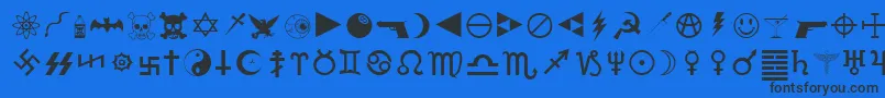 Mortbats Font – Black Fonts on Blue Background