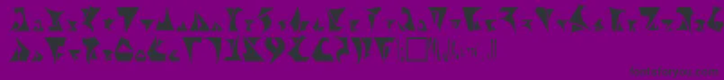 フォントKlingon – 紫の背景に黒い文字