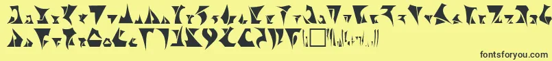 Klingon Font – Black Fonts on Yellow Background