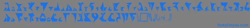 Klingon-Schriftart – Blaue Schriften auf grauem Hintergrund