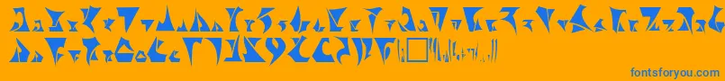 Klingon Font – Blue Fonts on Orange Background