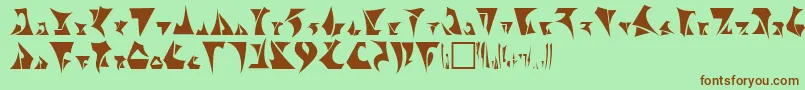 Klingon Font – Brown Fonts on Green Background