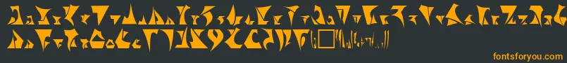 Klingon Font – Orange Fonts on Black Background