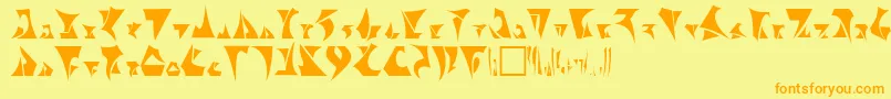 Klingon Font – Orange Fonts on Yellow Background