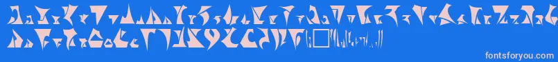 Klingon Font – Pink Fonts on Blue Background