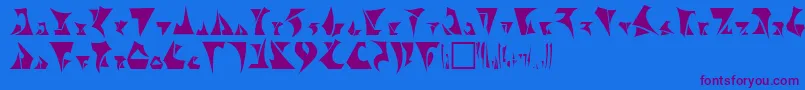 Klingon-Schriftart – Violette Schriften auf blauem Hintergrund