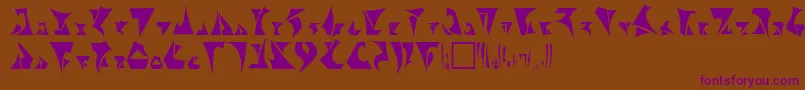 Klingon-Schriftart – Violette Schriften auf braunem Hintergrund