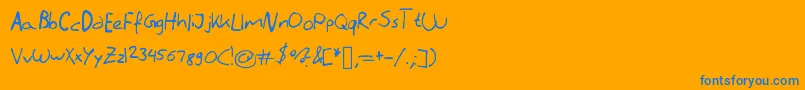 Literallyhandwriting-Schriftart – Blaue Schriften auf orangefarbenem Hintergrund