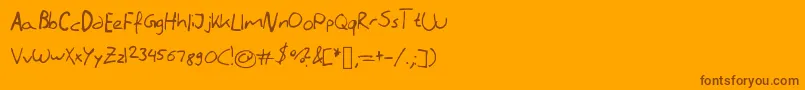 Fonte Literallyhandwriting – fontes marrons em um fundo laranja
