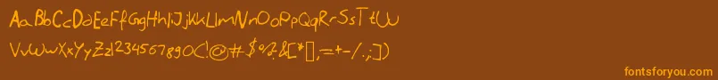 Шрифт Literallyhandwriting – оранжевые шрифты на коричневом фоне
