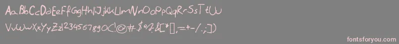 Fonte Literallyhandwriting – fontes rosa em um fundo cinza