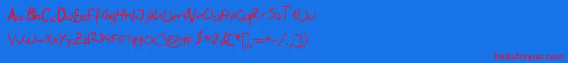 fuente Literallyhandwriting – Fuentes Rojas Sobre Fondo Azul