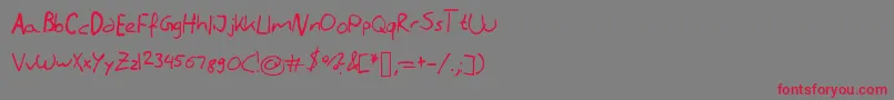 Literallyhandwriting Font – Red Fonts on Gray Background