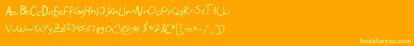 Literallyhandwriting Font – Yellow Fonts on Orange Background