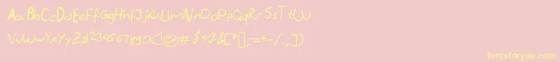 Literallyhandwriting-Schriftart – Gelbe Schriften auf rosa Hintergrund