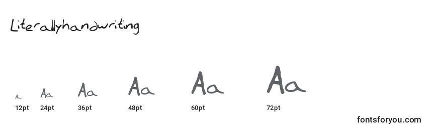 Размеры шрифта Literallyhandwriting