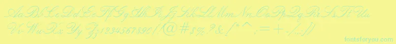 LuciaBt Font – Green Fonts on Yellow Background