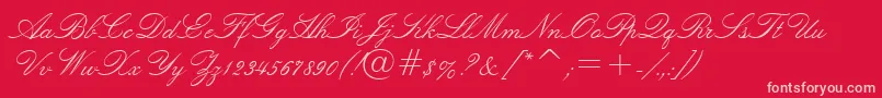 LuciaBt Font – Pink Fonts on Red Background