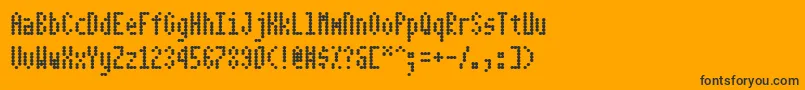 フォントDotimatrix3 – 黒い文字のオレンジの背景