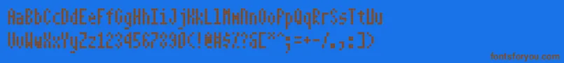 Dotimatrix3 Font – Brown Fonts on Blue Background