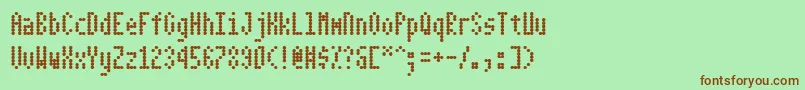 Шрифт Dotimatrix3 – коричневые шрифты на зелёном фоне
