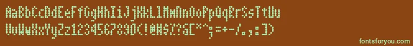 Dotimatrix3-fontti – vihreät fontit ruskealla taustalla
