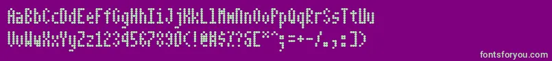 Dotimatrix3 Font – Green Fonts on Purple Background