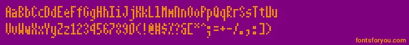 フォントDotimatrix3 – 紫色の背景にオレンジのフォント
