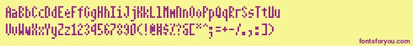 Шрифт Dotimatrix3 – фиолетовые шрифты на жёлтом фоне