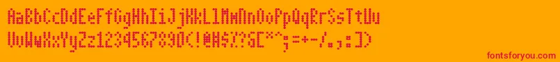 Шрифт Dotimatrix3 – красные шрифты на оранжевом фоне