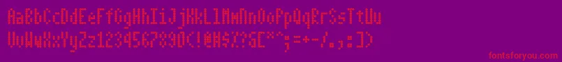 Fonte Dotimatrix3 – fontes vermelhas em um fundo violeta