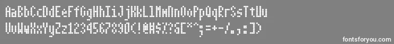 フォントDotimatrix3 – 灰色の背景に白い文字