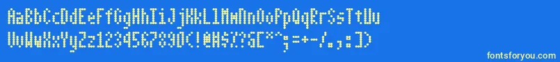 フォントDotimatrix3 – 黄色の文字、青い背景
