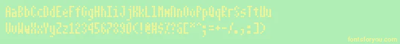 Dotimatrix3 Font – Yellow Fonts on Green Background