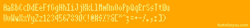 Dotimatrix3 Font – Yellow Fonts on Orange Background
