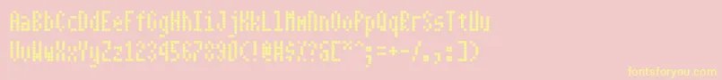 フォントDotimatrix3 – 黄色のフォント、ピンクの背景