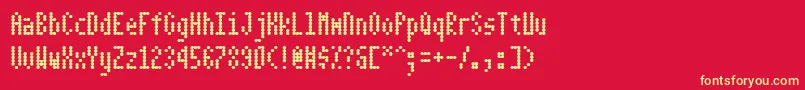 Dotimatrix3 Font – Yellow Fonts on Red Background