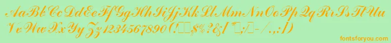 Police CommercialScriptLetPlain.1.0 – polices orange sur fond vert