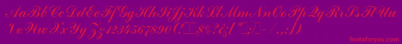 CommercialScriptLetPlain.1.0-Schriftart – Rote Schriften auf violettem Hintergrund