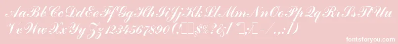 fuente CommercialScriptLetPlain.1.0 – Fuentes Blancas Sobre Fondo Rosa