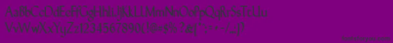 Fonte GunthernarrowRegular – fontes pretas em um fundo violeta