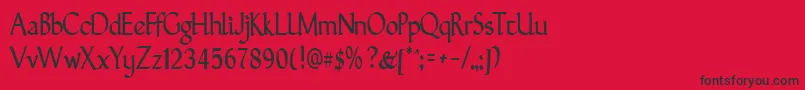 GunthernarrowRegular Font – Black Fonts on Red Background